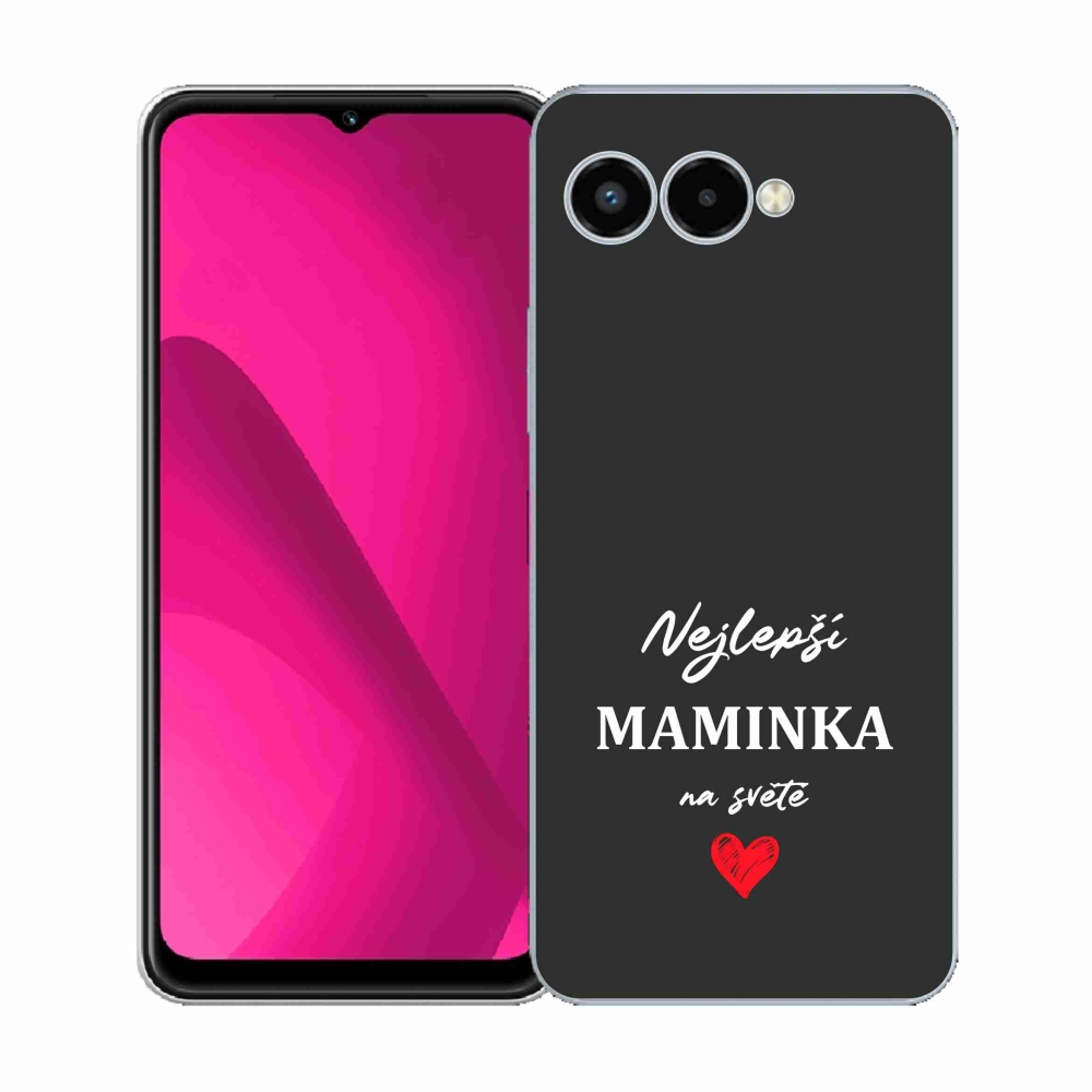 Gélový kryt mmCase na T-Mobile T Phone 3 - najlepšia mamička 1 čierne pozadie