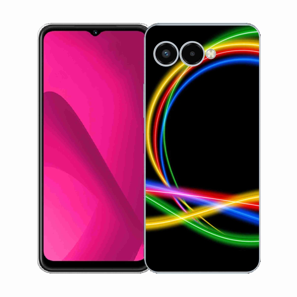 Gélový kryt mmCase na T-Mobile T Phone 3 - neónové kruhy