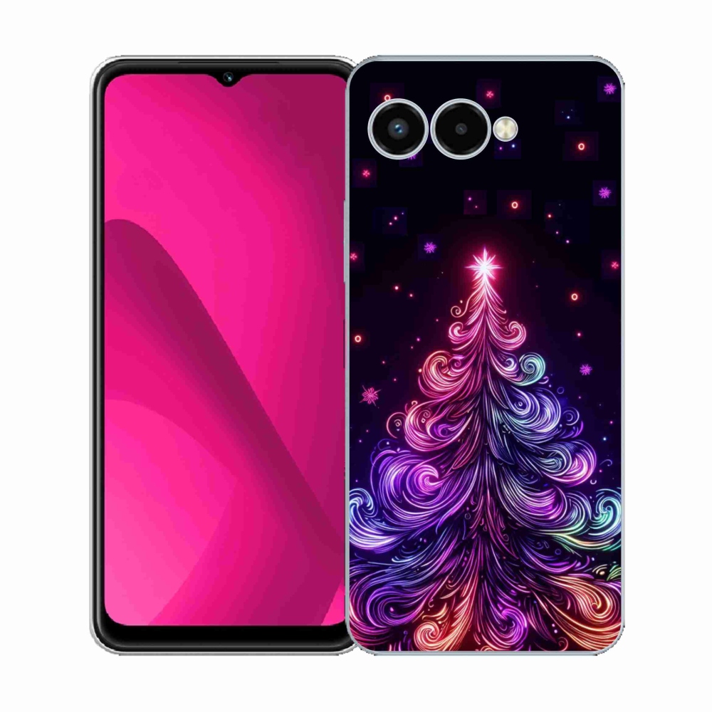 Gélový kryt mmCase na T-Mobile T Phone 3 - neónový vianočný stromček 1