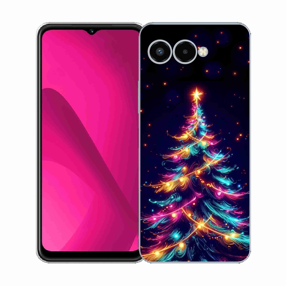 Gélový kryt mmCase na T-Mobile T Phone 3 - neónový vianočný stromček