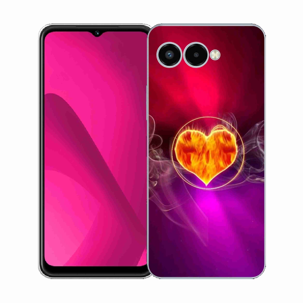 Gélový kryt mmCase na T-Mobile T Phone 3 - ohnivé srdce