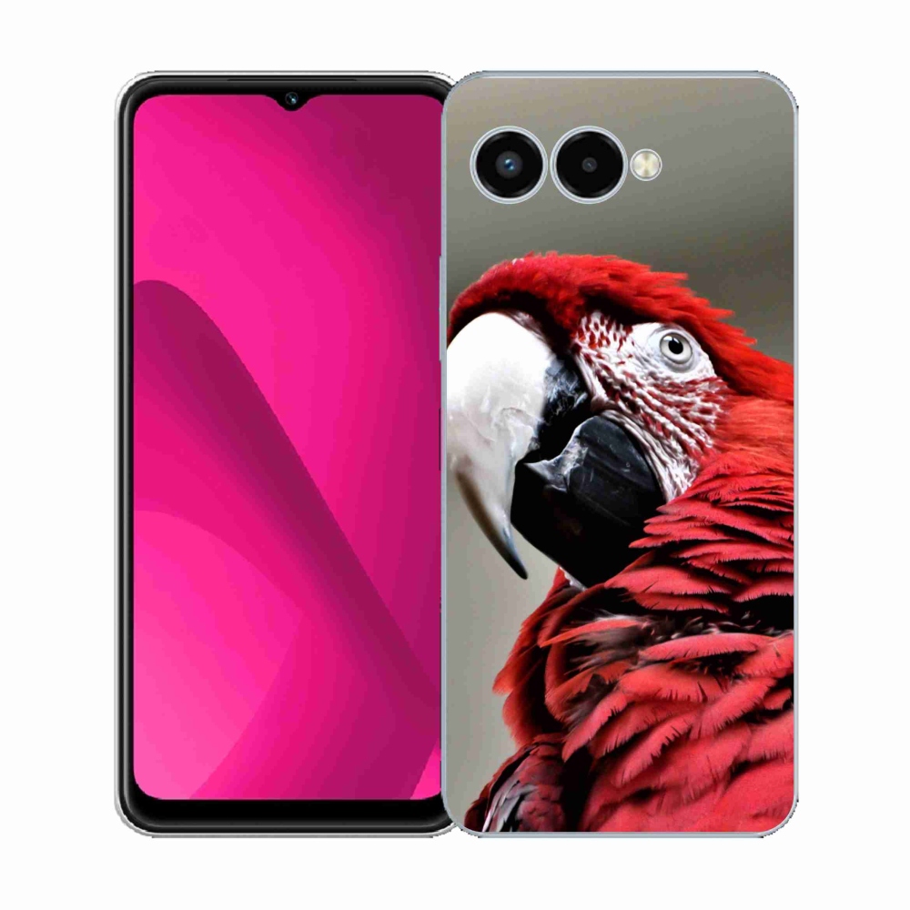 Gélový kryt mmCase na T-Mobile T Phone 3 - papagáj ara červený