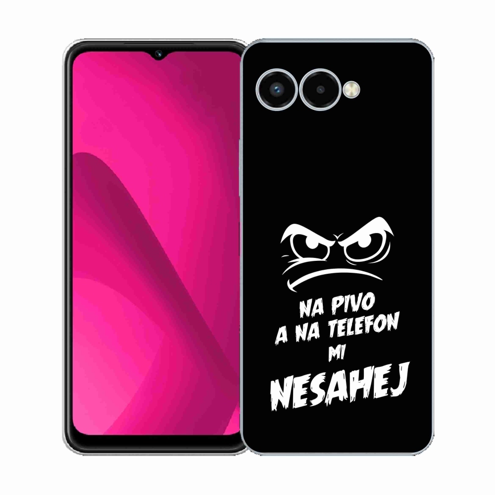 Gélový kryt mmCase na T-Mobile T Phone 3 - pivný motív 2 čierne pozadie