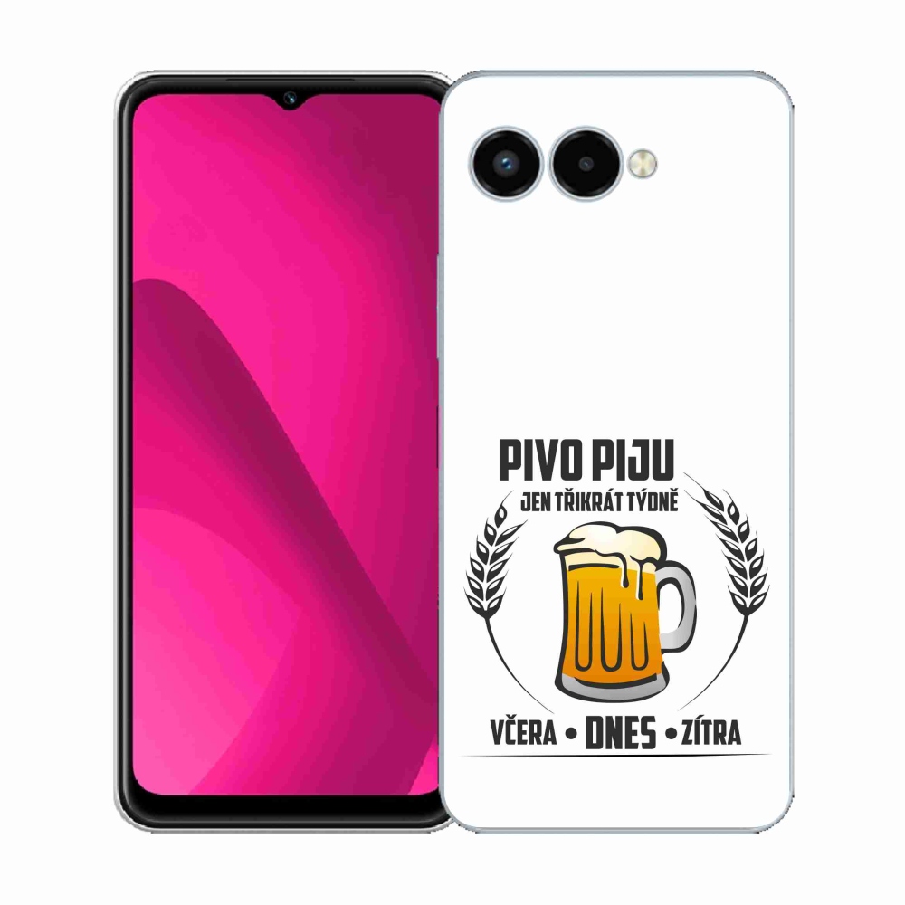 Gélový kryt mmCase na T-Mobile T Phone 3 - pivný motív biele pozadie