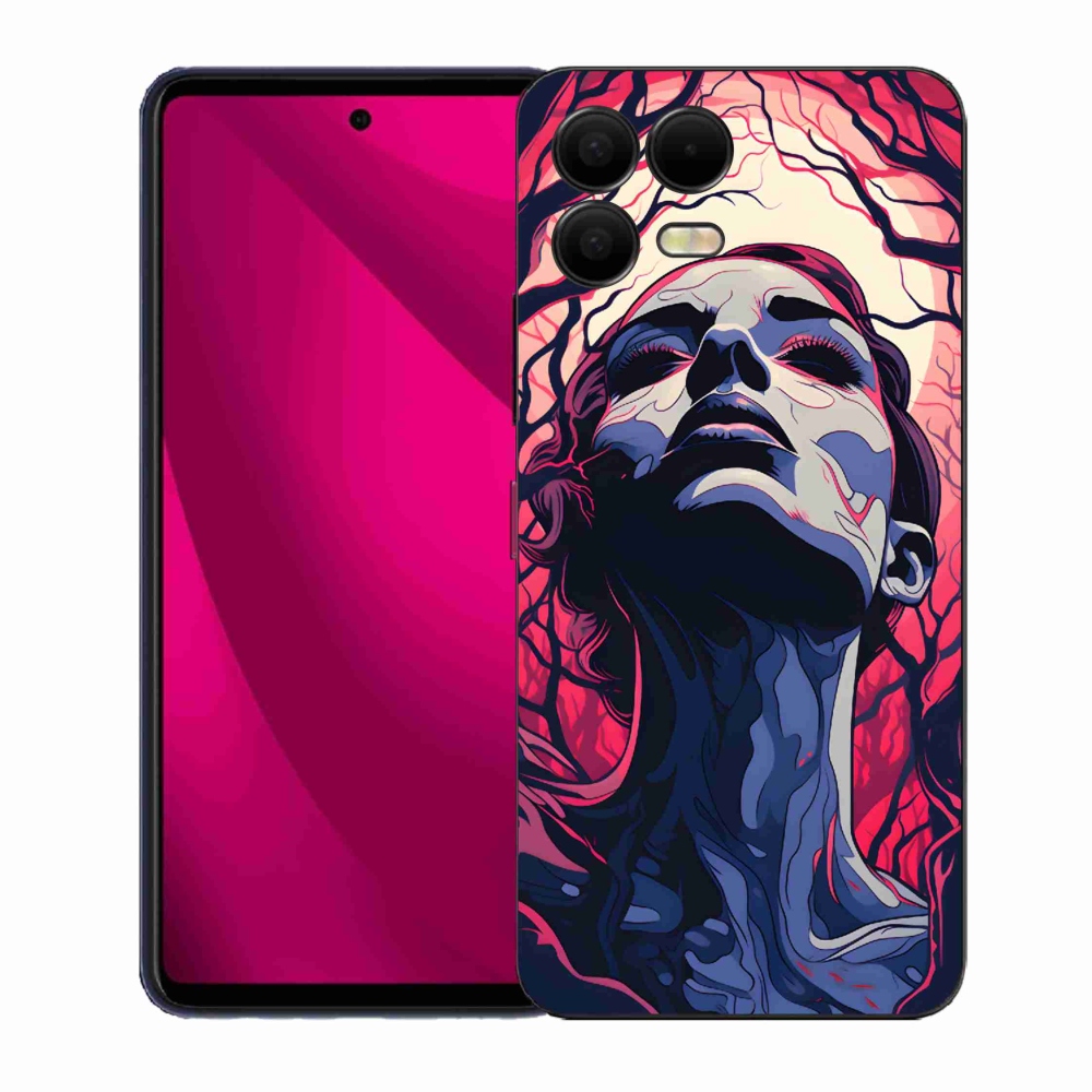 Gélový kryt mmCase na T-Mobile T Phone 3 Pro - abstraktná tvár