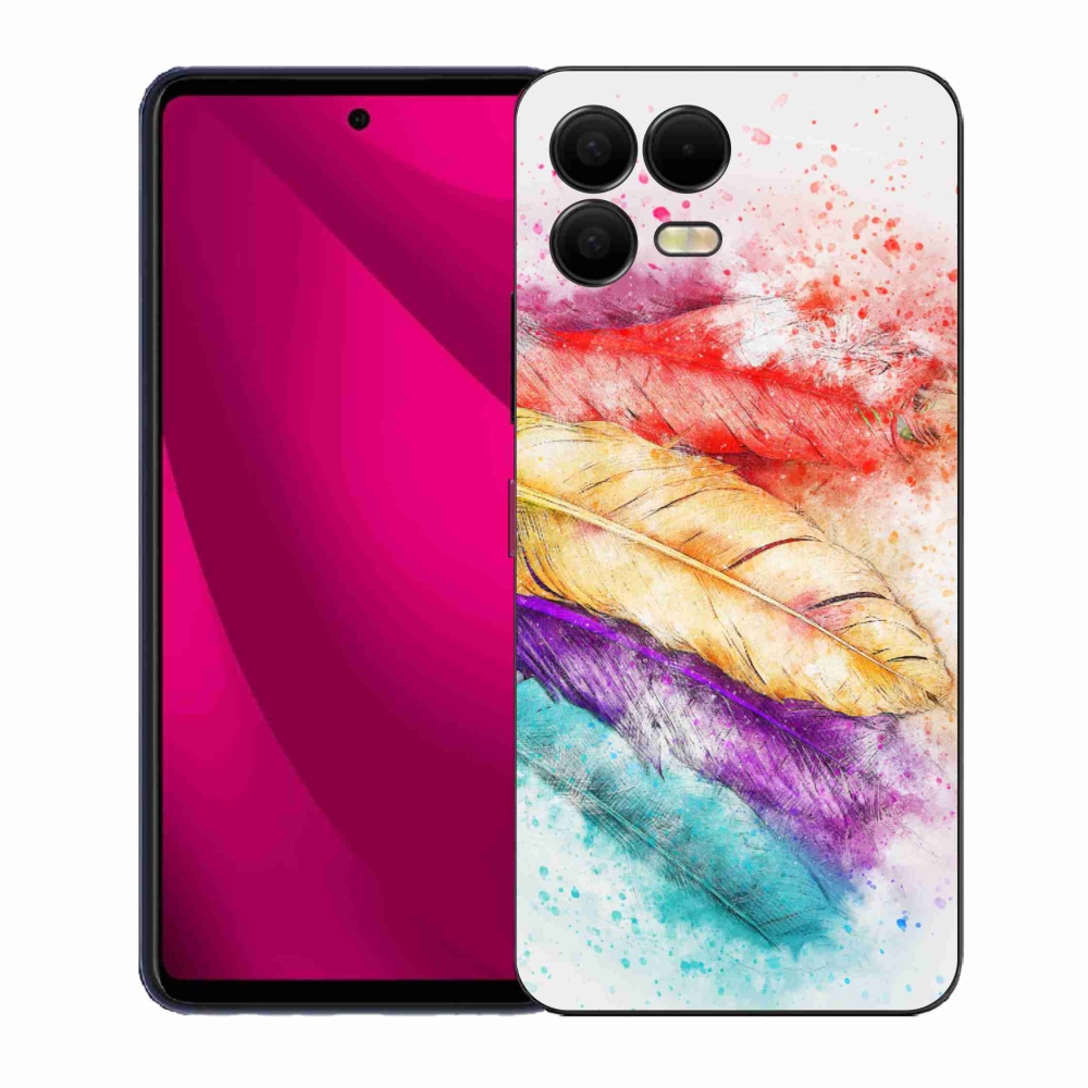 Gélový kryt mmCase na T-Mobile T Phone 3 Pro - farebné perie