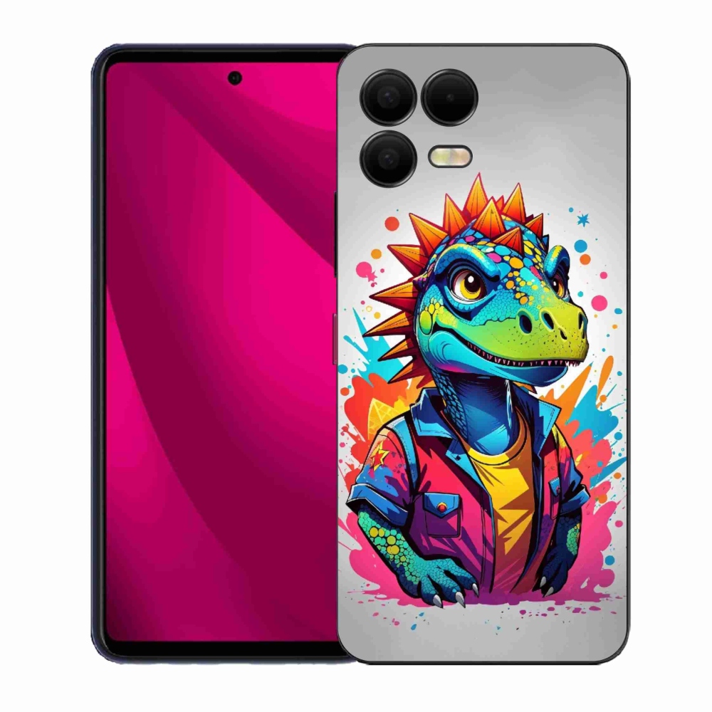 Gélový kryt mmCase na T-Mobile T Phone 3 Pro - farebný dinosaurus