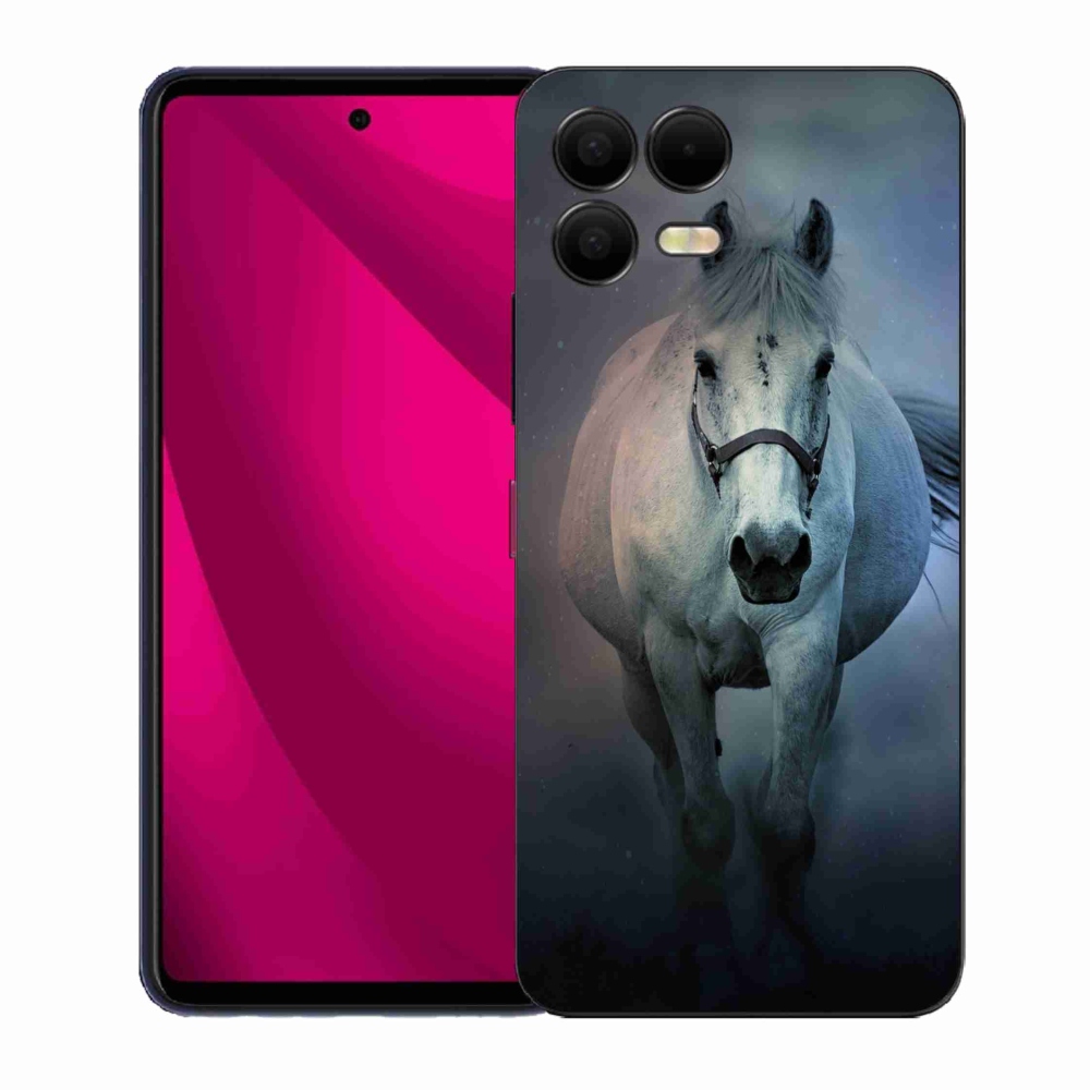 Gélový kryt mmCase na T-Mobile T Phone 3 Pro - bežiaci biely kôň