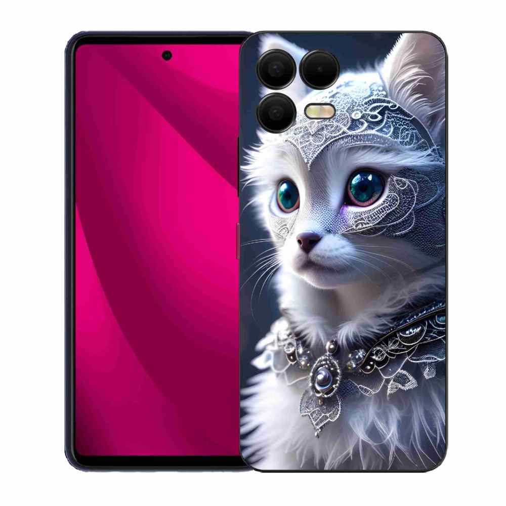 Gélový kryt mmCase na T-Mobile T Phone 3 Pro - biela mačka