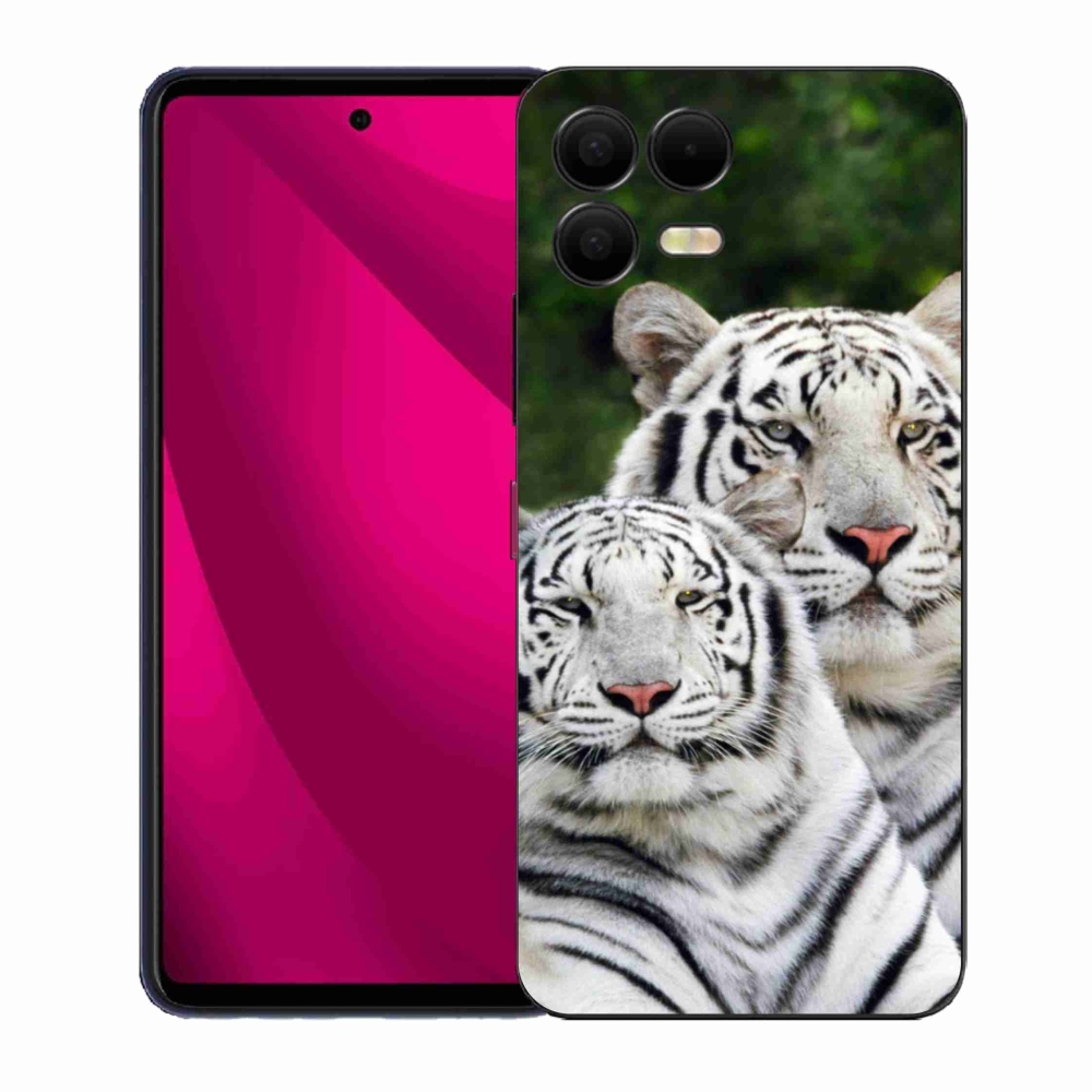 Gélový kryt mmCase na T-Mobile T Phone 3 Pro - bieli tigre