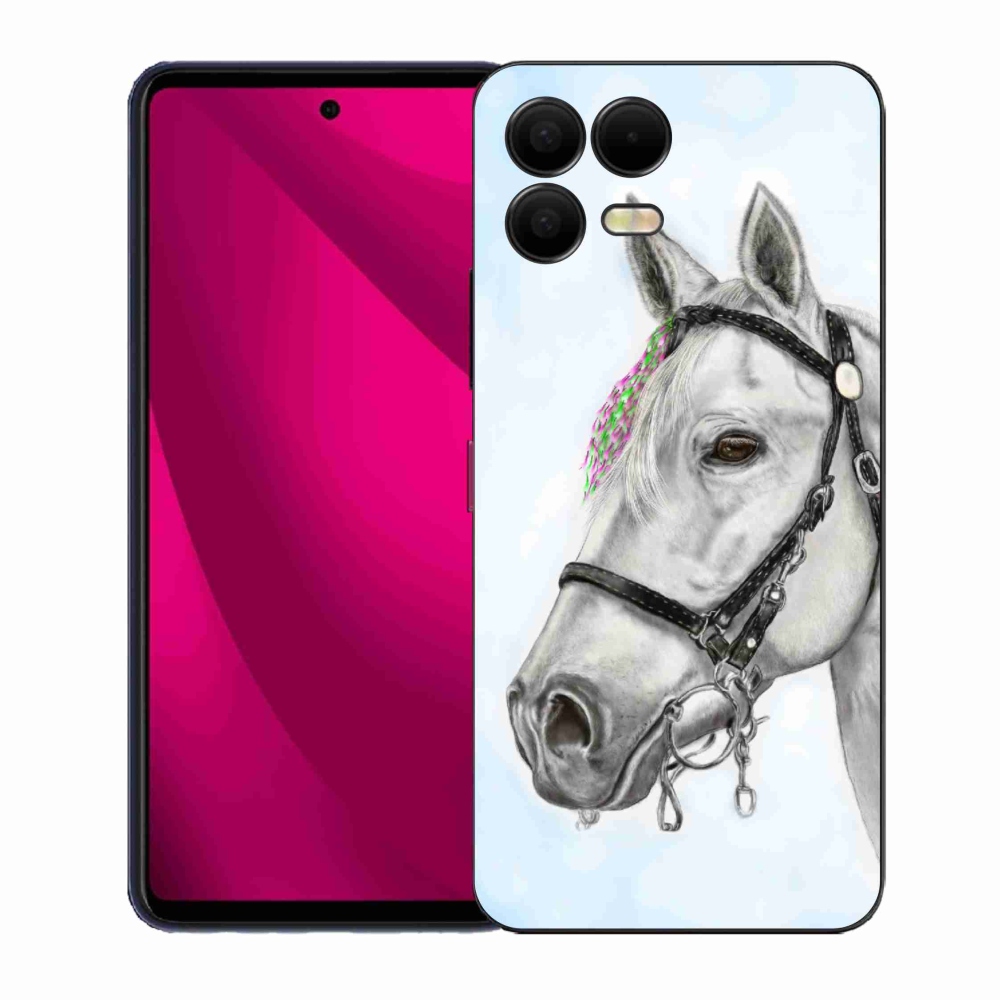 Gélový kryt mmCase na T-Mobile T Phone 3 Pro - biely kôň 1