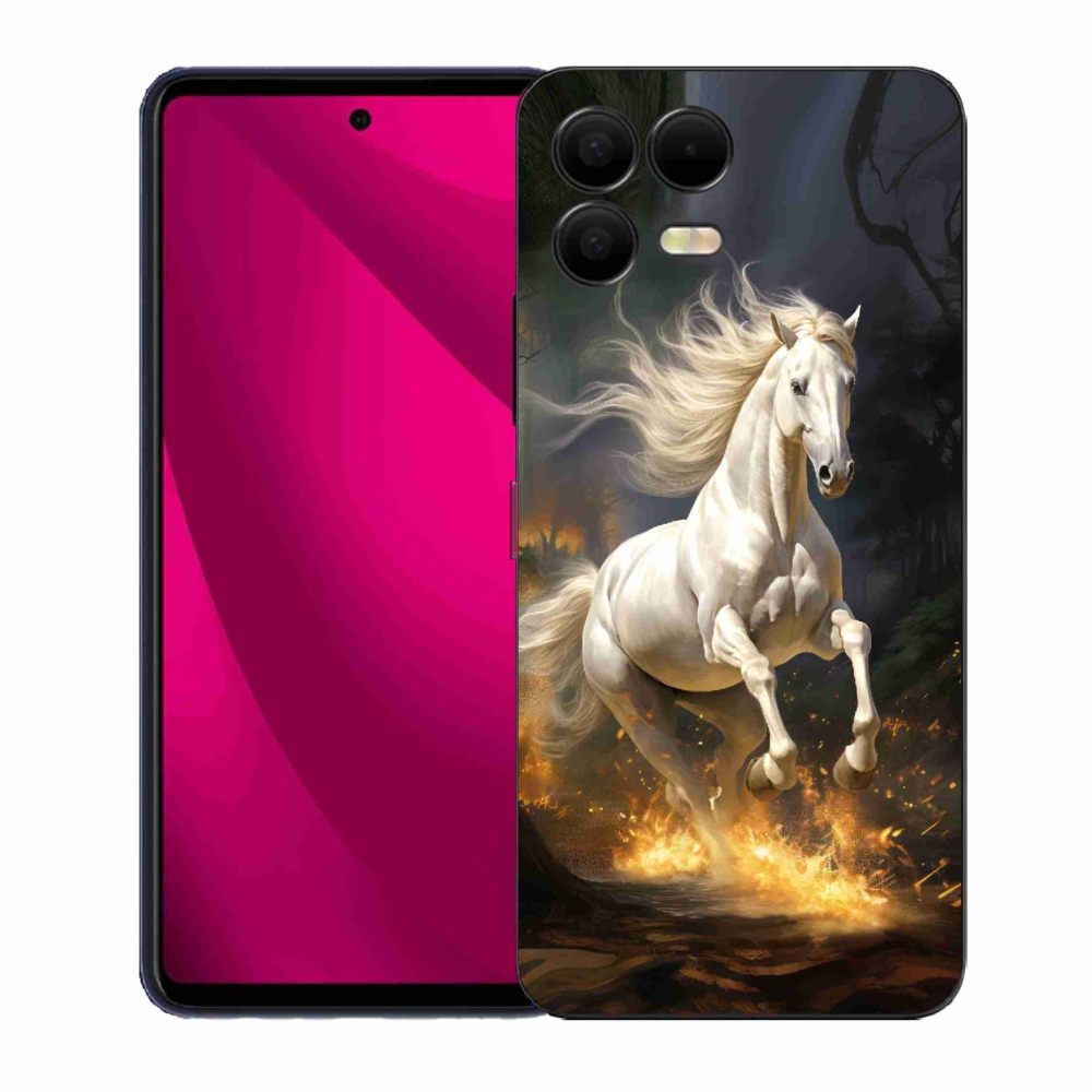 Gélový kryt mmCase na T-Mobile T Phone 3 Pro - biely kôň 2