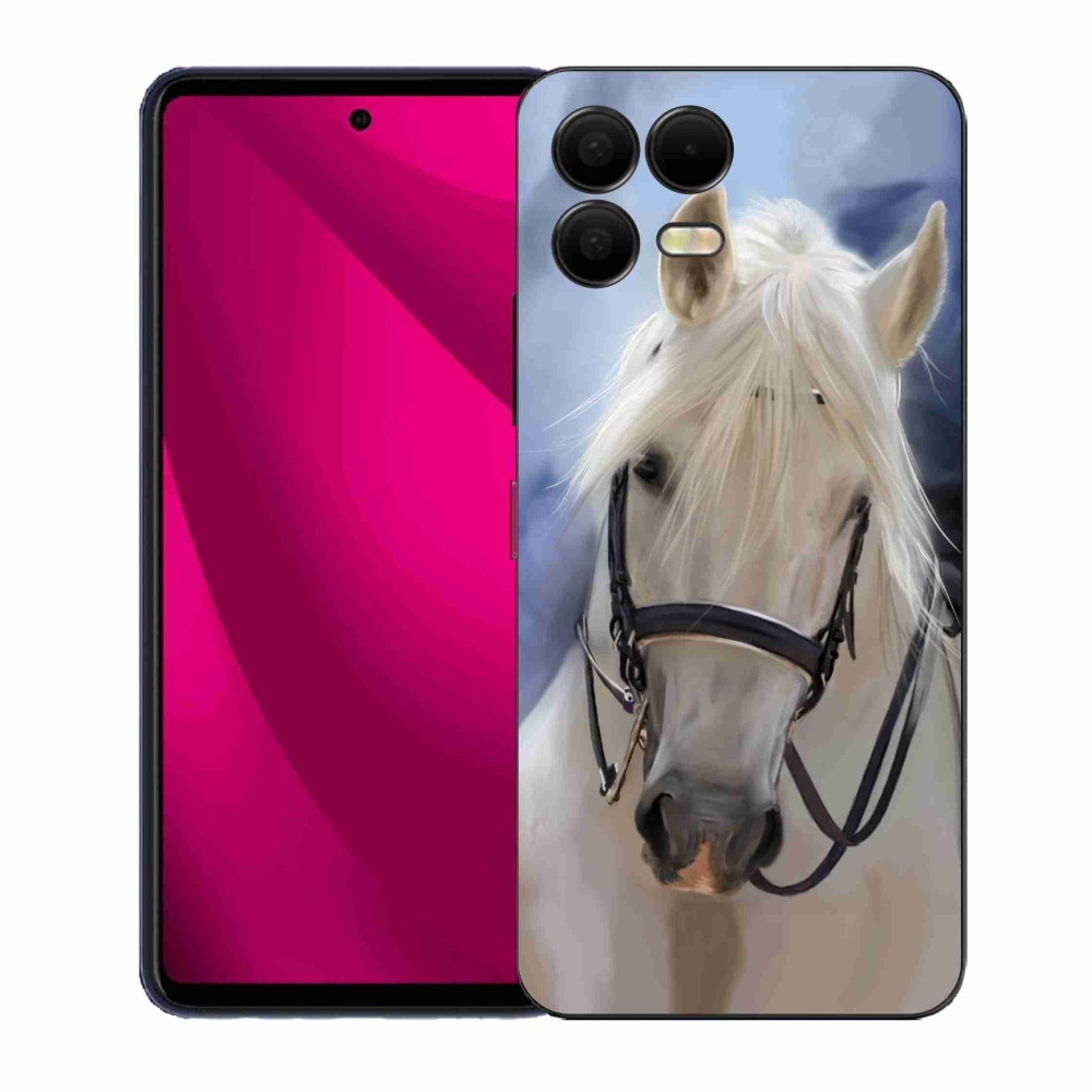 Gélový kryt mmCase na T-Mobile T Phone 3 Pro - biely kôň