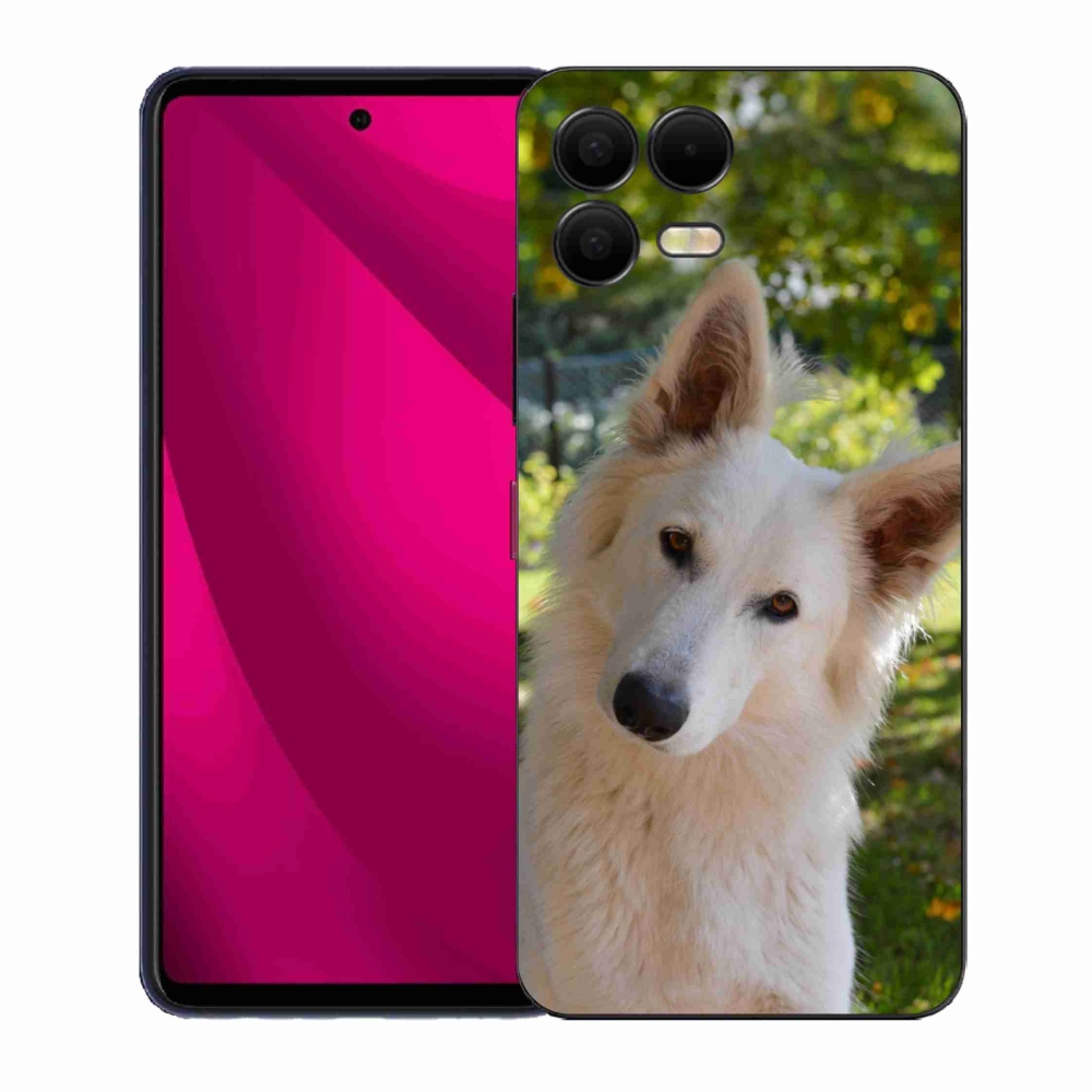 Gélový kryt mmCase na T-Mobile T Phone 3 Pro - biely švajčiarsky ovčiak 1
