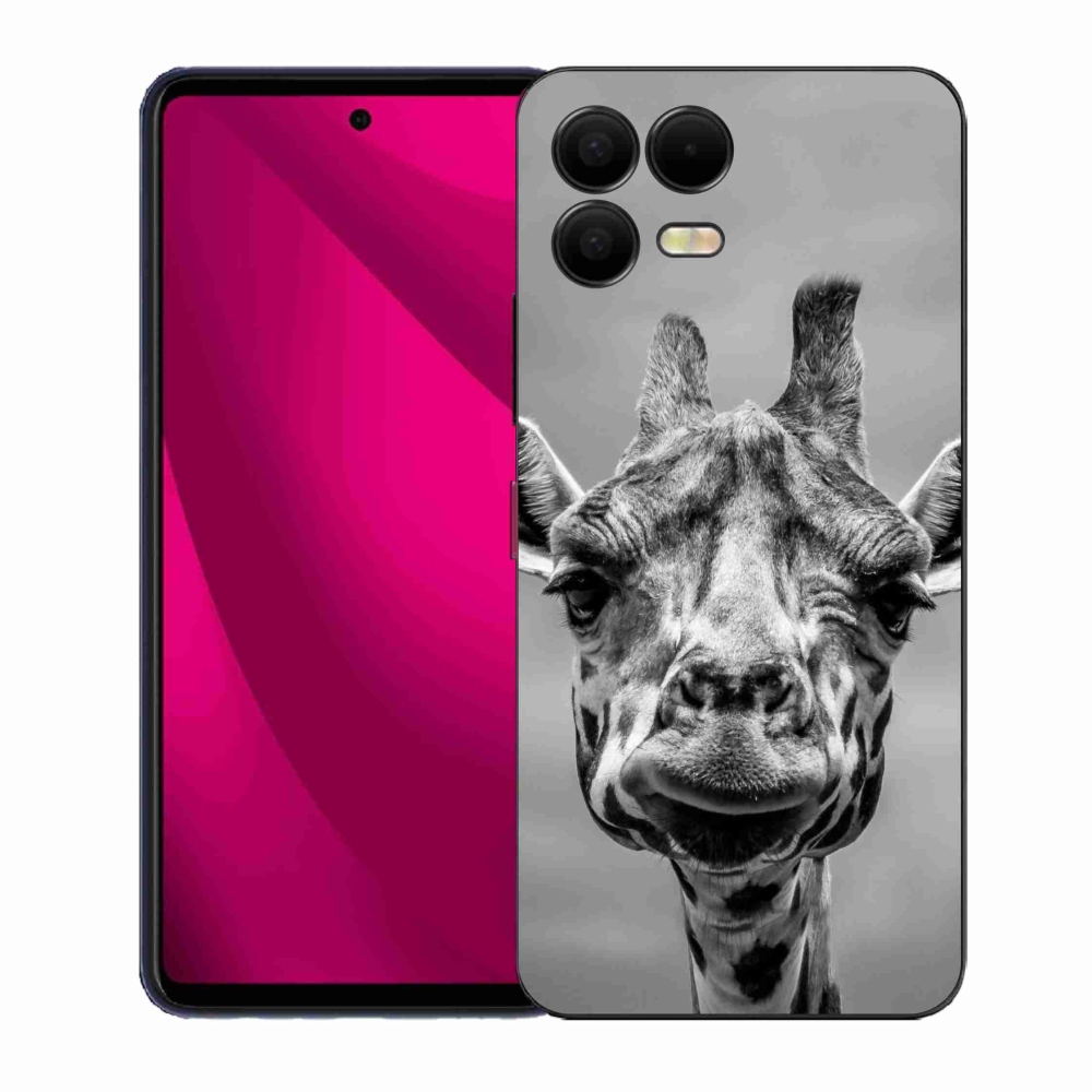 Gélový kryt mmCase na T-Mobile T Phone 3 Pro - čiernobiela žirafa