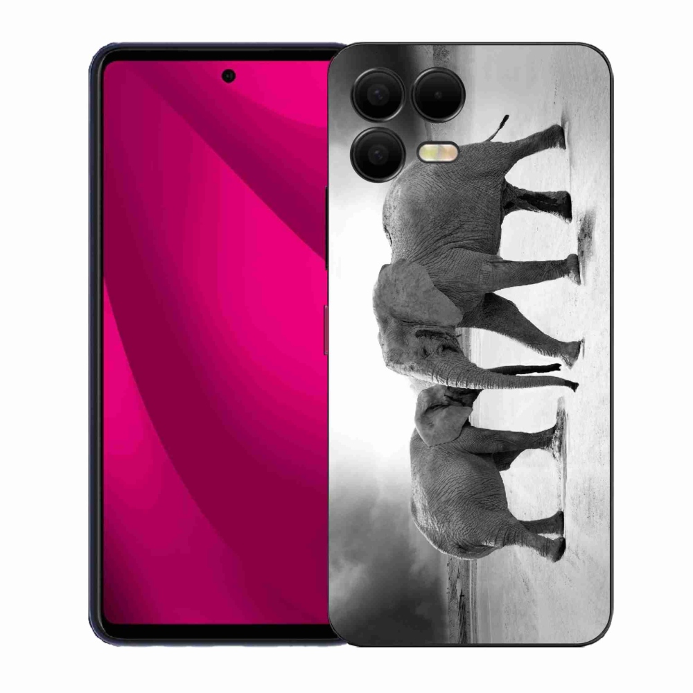 Gélový kryt mmCase na T-Mobile T Phone 3 Pro - čiernobieli slony