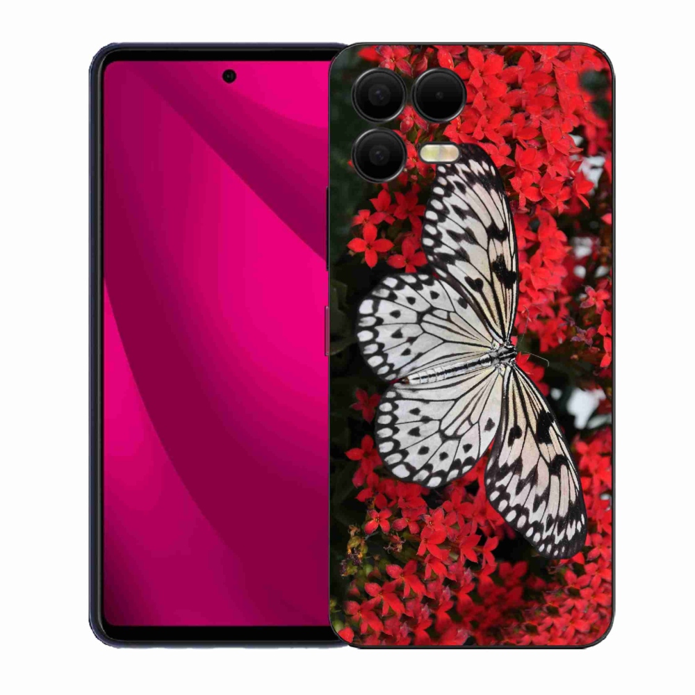 Gélový kryt mmCase na T-Mobile T Phone 3 Pro - čiernobiely motýľ 1