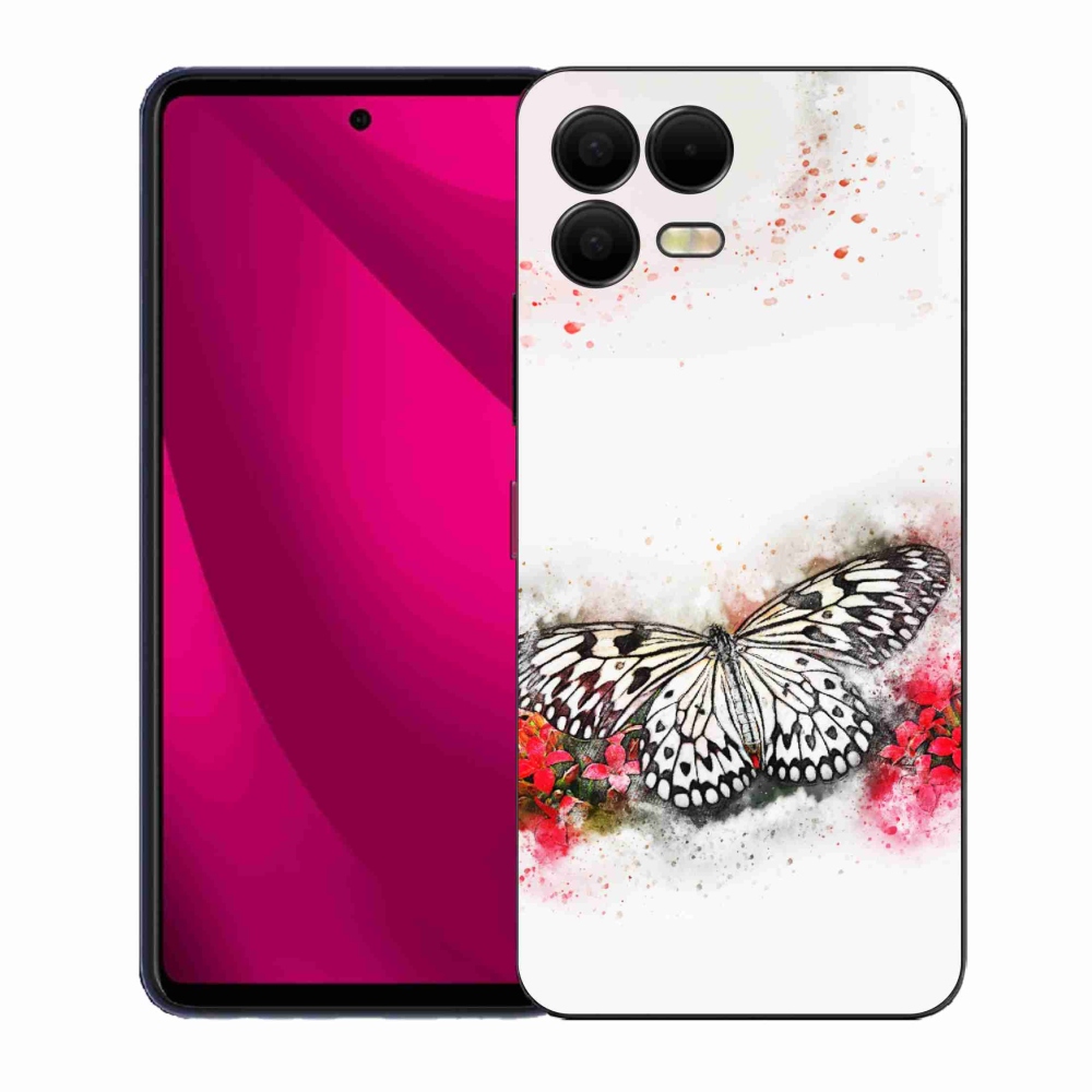 Gélový kryt mmCase na T-Mobile T Phone 3 Pro - čiernobiely motýľ