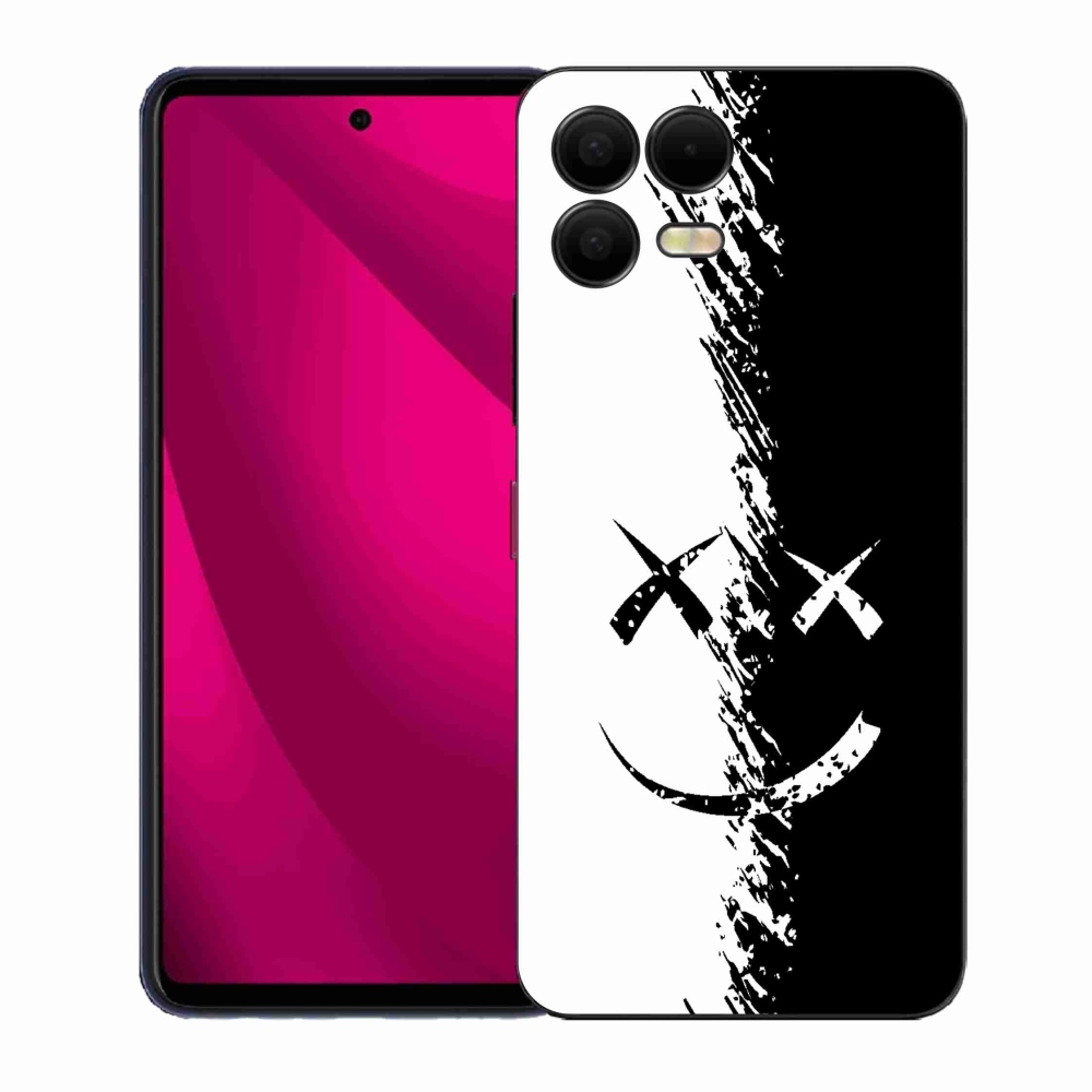 Gélový kryt mmCase na T-Mobile T Phone 3 Pro - čiernobiely smajlík