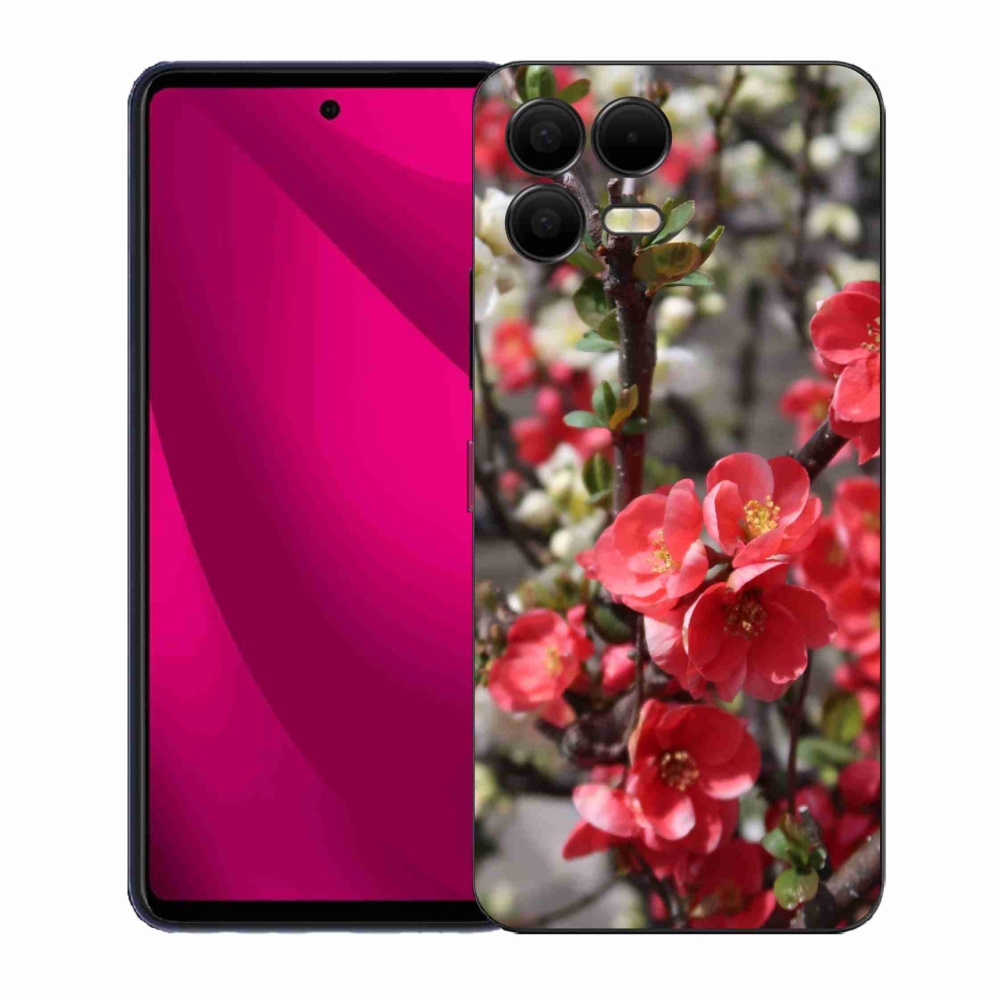 Gélový kryt mmCase na T-Mobile T Phone 3 Pro - červené kvety