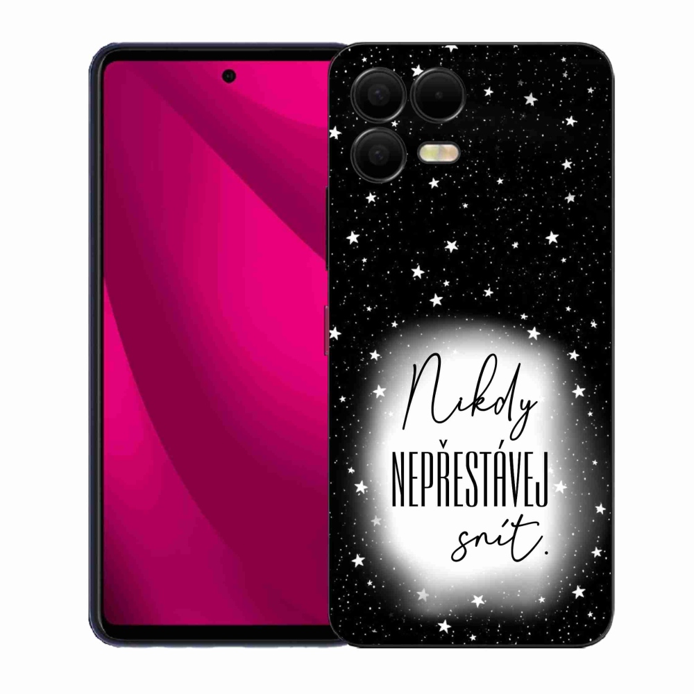 Gélový kryt mmCase na T-Mobile T Phone 3 Pro - citát 1 bieločierne pozadie