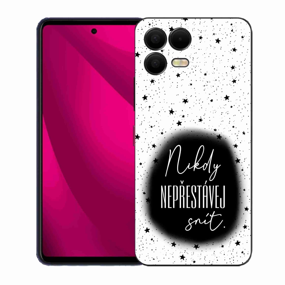 Gélový kryt mmCase na T-Mobile T Phone 3 Pro - citát 1 čiernobiele pozadie