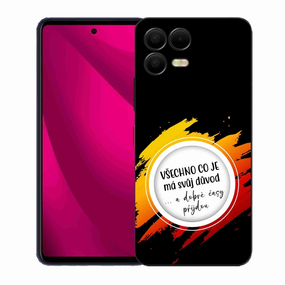 Gélový kryt mmCase na T-Mobile T Phone 3 Pro - citát 3 čierne pozadie