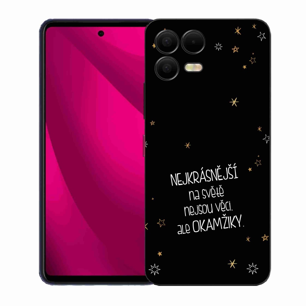 Gélový kryt mmCase na T-Mobile T Phone 3 Pro - citát 4 čierne pozadie