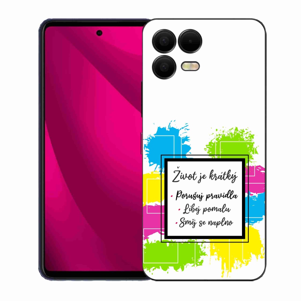 Gélový kryt mmCase na T-Mobile T Phone 3 Pro - citát 5 biele pozadie