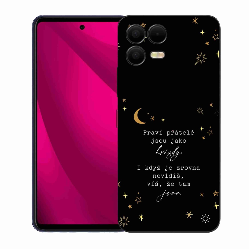 Gélový kryt mmCase na T-Mobile T Phone 3 Pro - citát 6 čierne pozadie