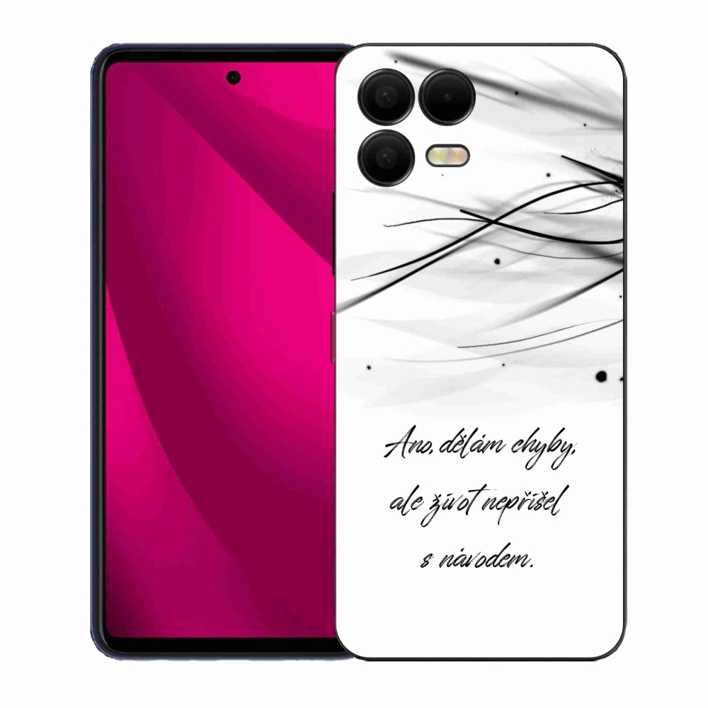 Gélový kryt mmCase na T-Mobile T Phone 3 Pro - citát biele pozadie