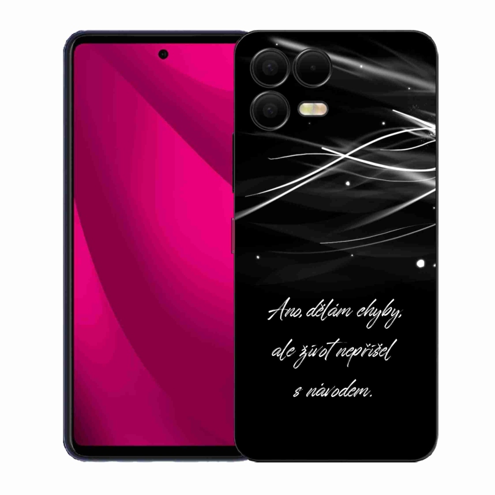 Gélový kryt mmCase na T-Mobile T Phone 3 Pro - citát čierne pozadie