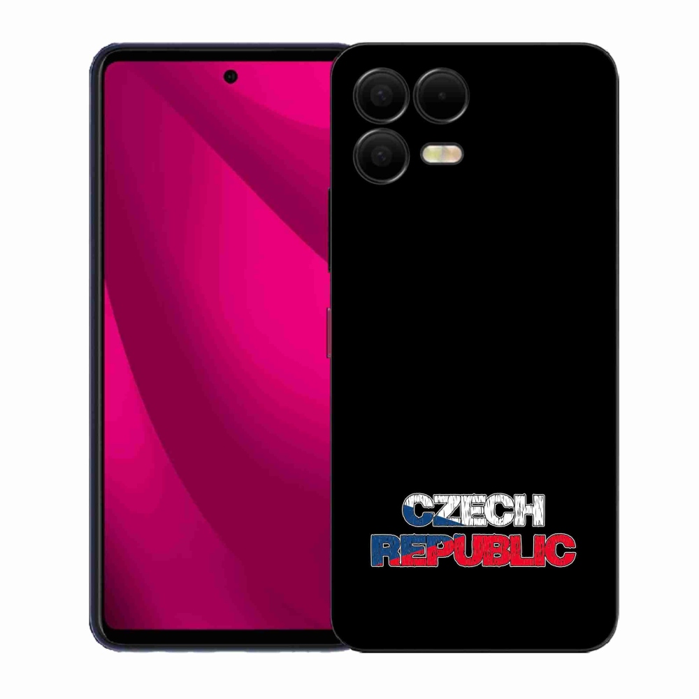 Gélový kryt mmCase na T-Mobile T Phone 3 Pro - Czech Republic čierne pozadie
