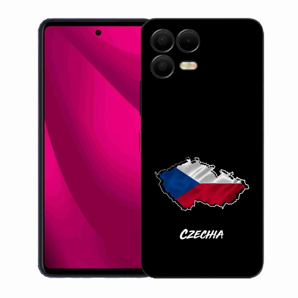 Gélový kryt mmCase na T-Mobile T Phone 3 Pro - Czechia čierne pozadie