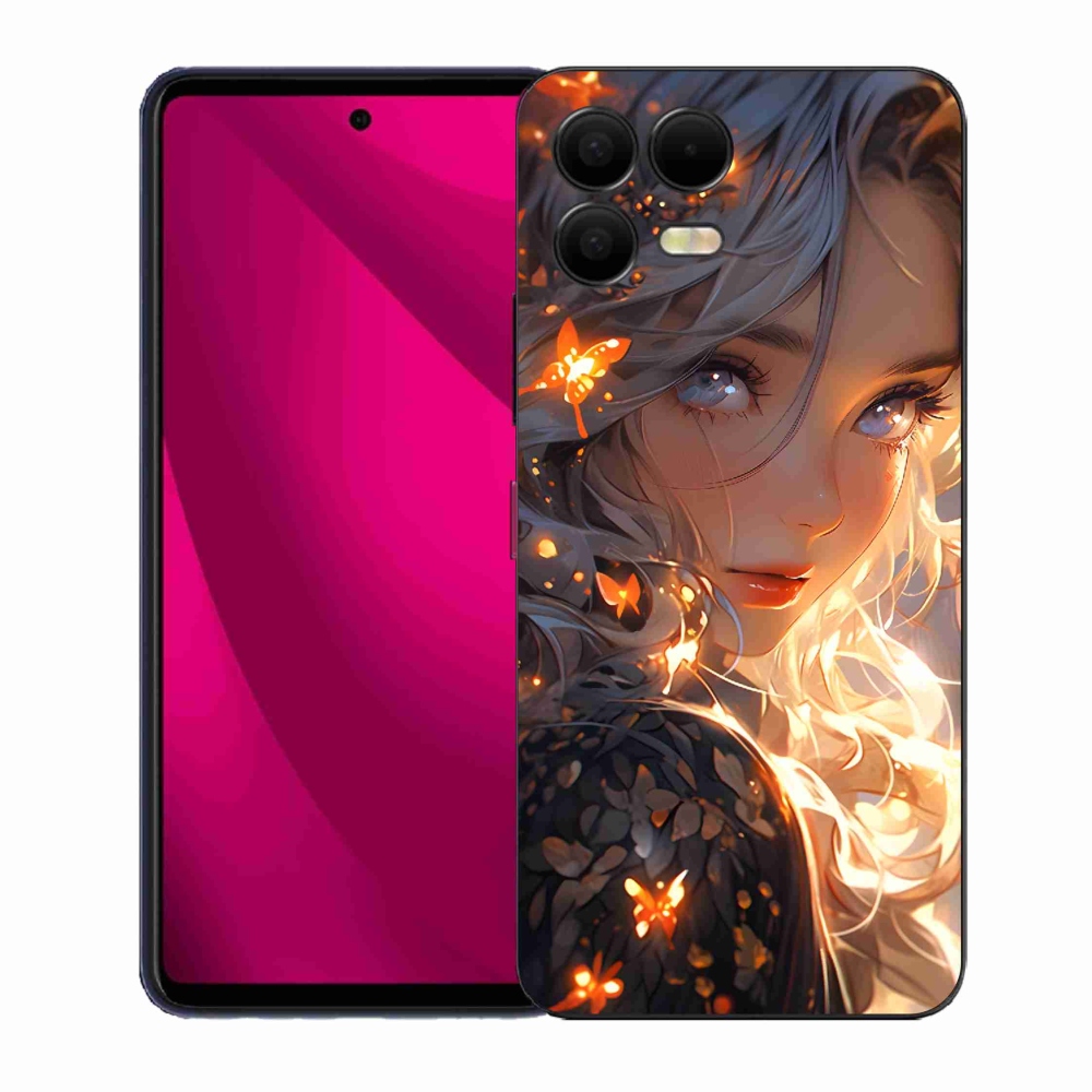 Gélový kryt mmCase na T-Mobile T Phone 3 Pro - dievča a motýle