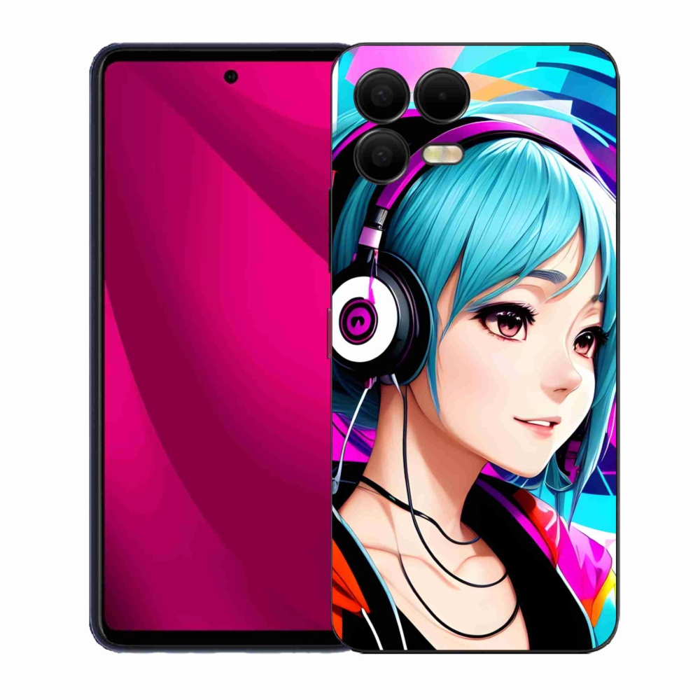 Gélový kryt mmCase na T-Mobile T Phone 3 Pro - dievča so slúchadlami