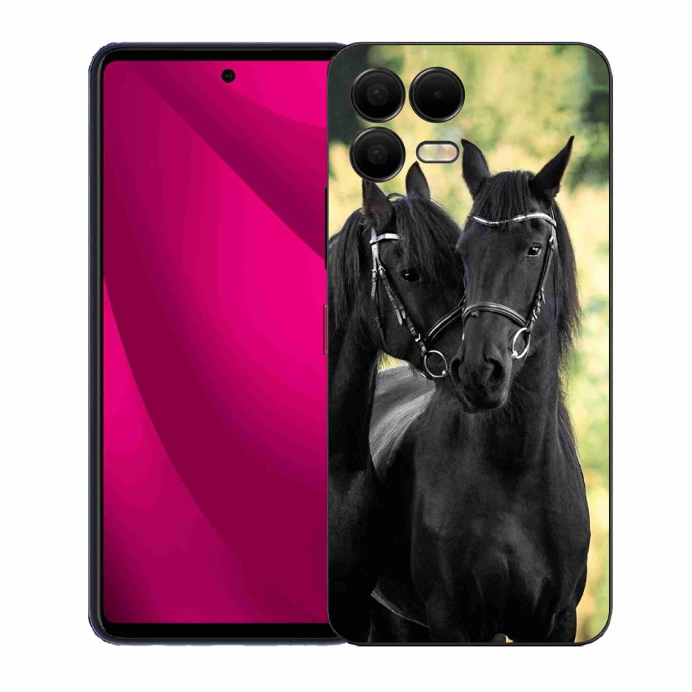 Gélový kryt mmCase na T-Mobile T Phone 3 Pro - dva čierne kone