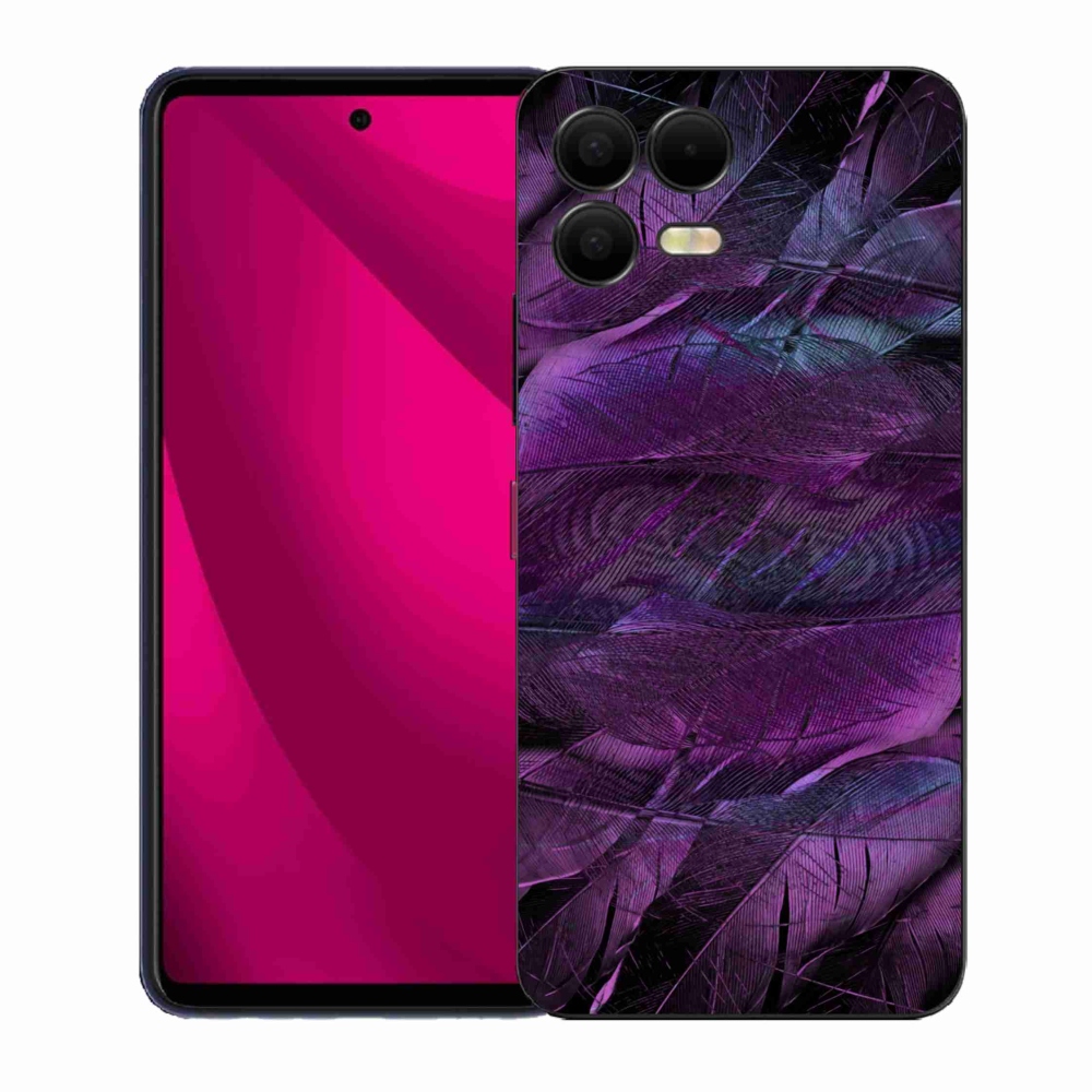 Gélový kryt mmCase na T-Mobile T Phone 3 Pro - fialové pierka