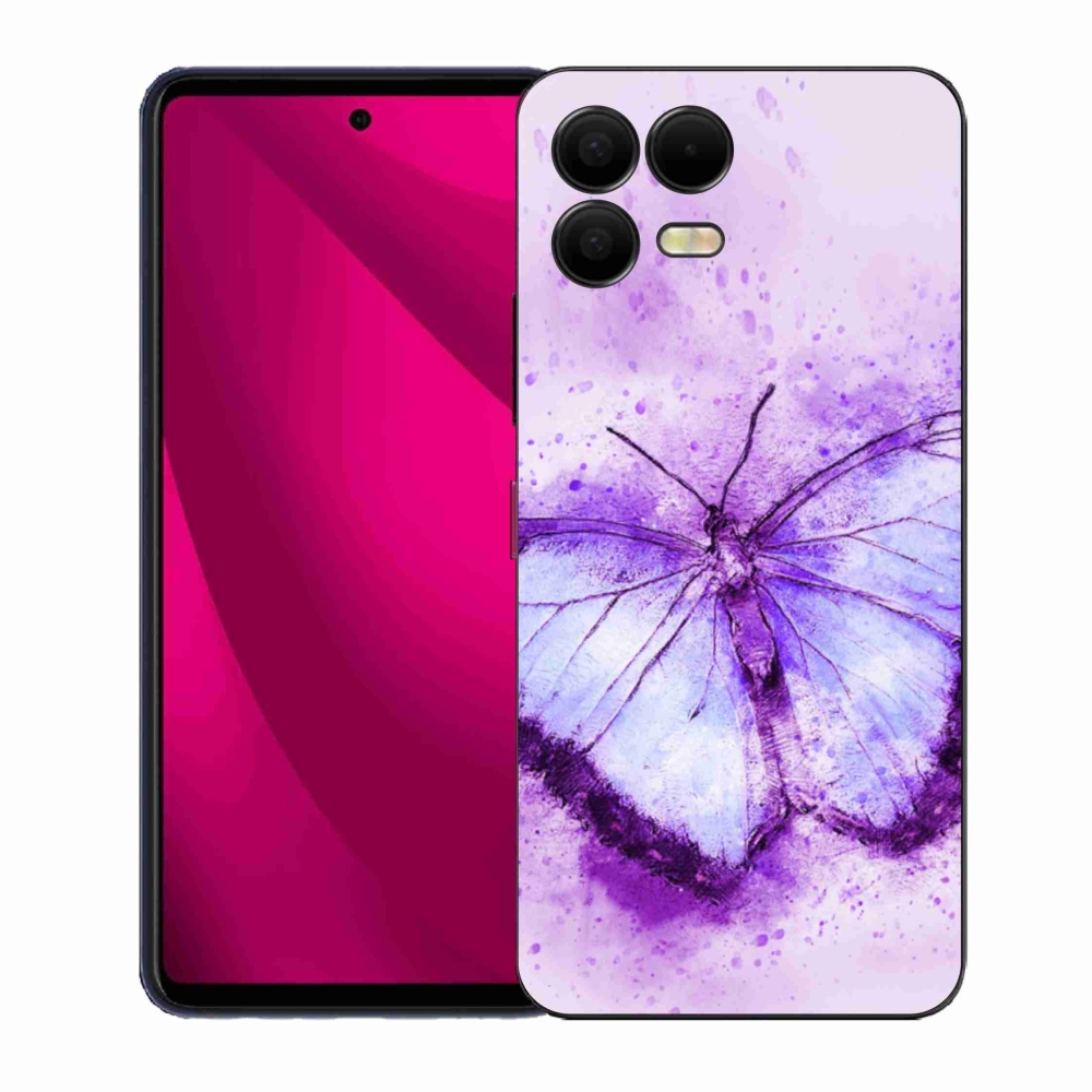 Gélový kryt mmCase na T-Mobile T Phone 3 Pro - fialový motýľ