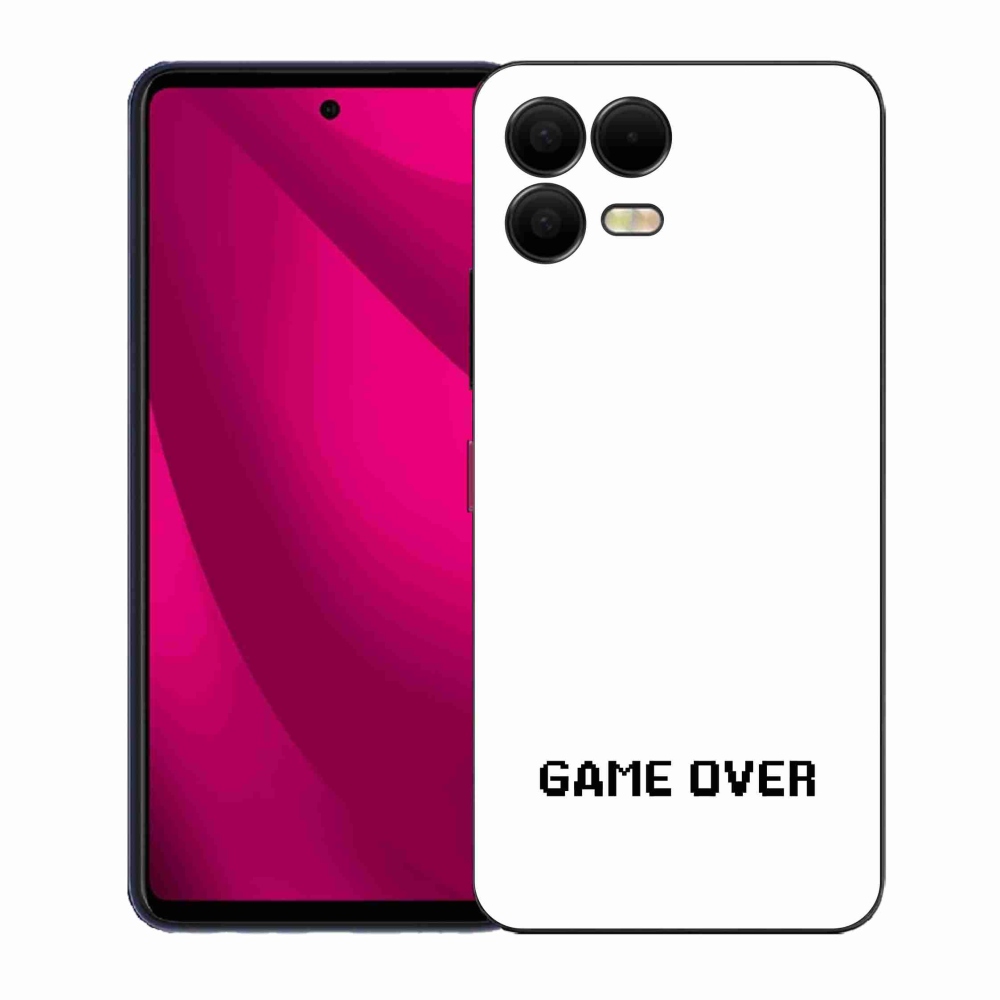 Gélový kryt mmCase na T-Mobile T Phone 3 Pro - game over biele pozadie