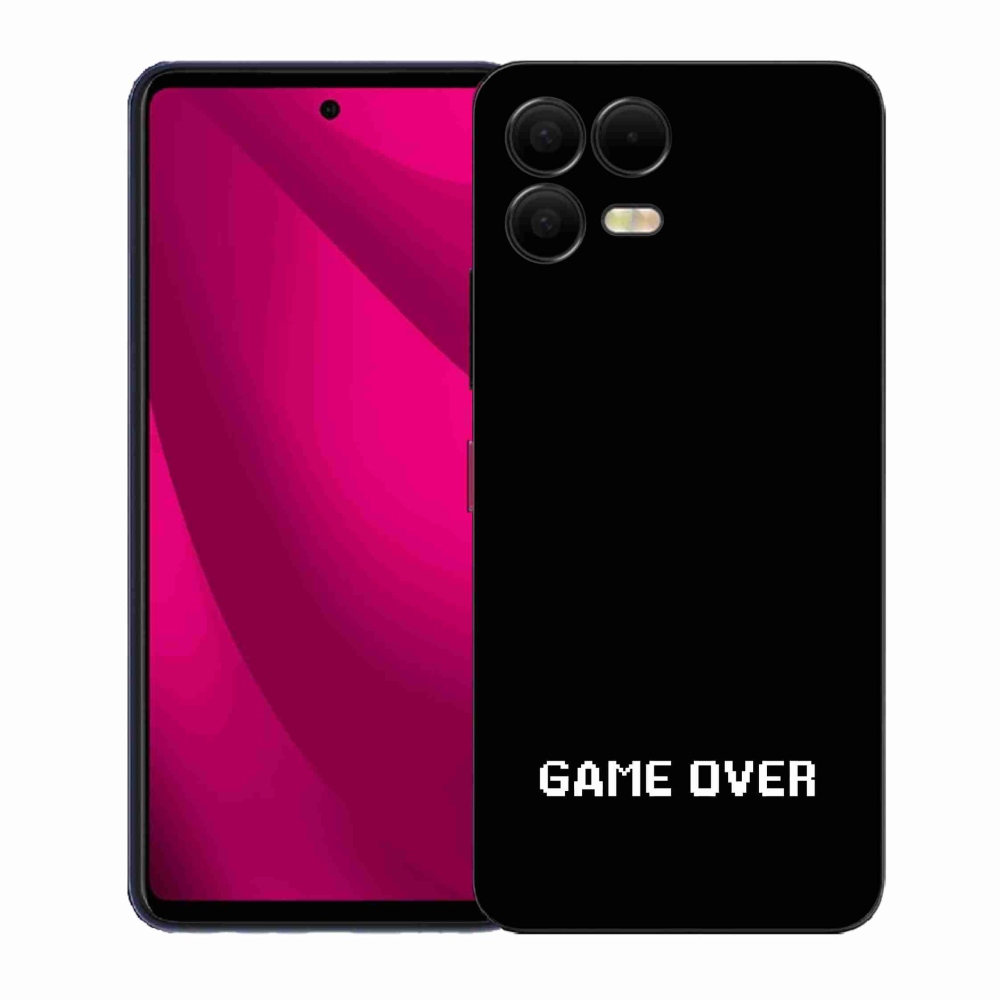Gélový kryt mmCase na T-Mobile T Phone 3 Pro - game over čierne pozadie