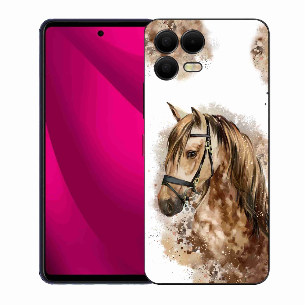 Gélový kryt mmCase na T-Mobile T Phone 3 Pro - hnedý kreslený kôň