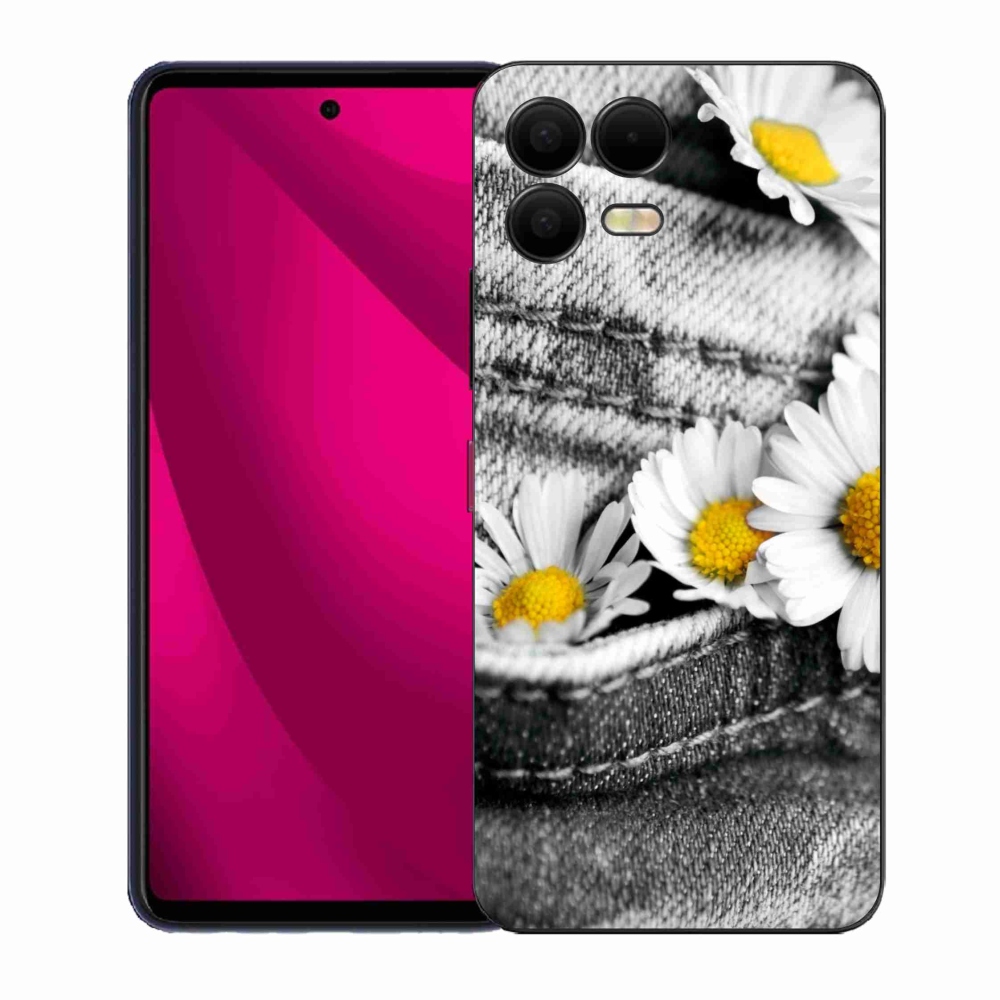 Gélový kryt mmCase na T-Mobile T Phone 3 Pro - margaréty