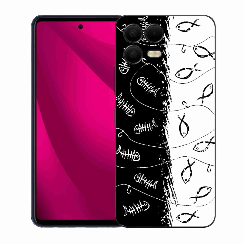 Gélový kryt mmCase na T-Mobile T Phone 3 Pro - kostry a rybky