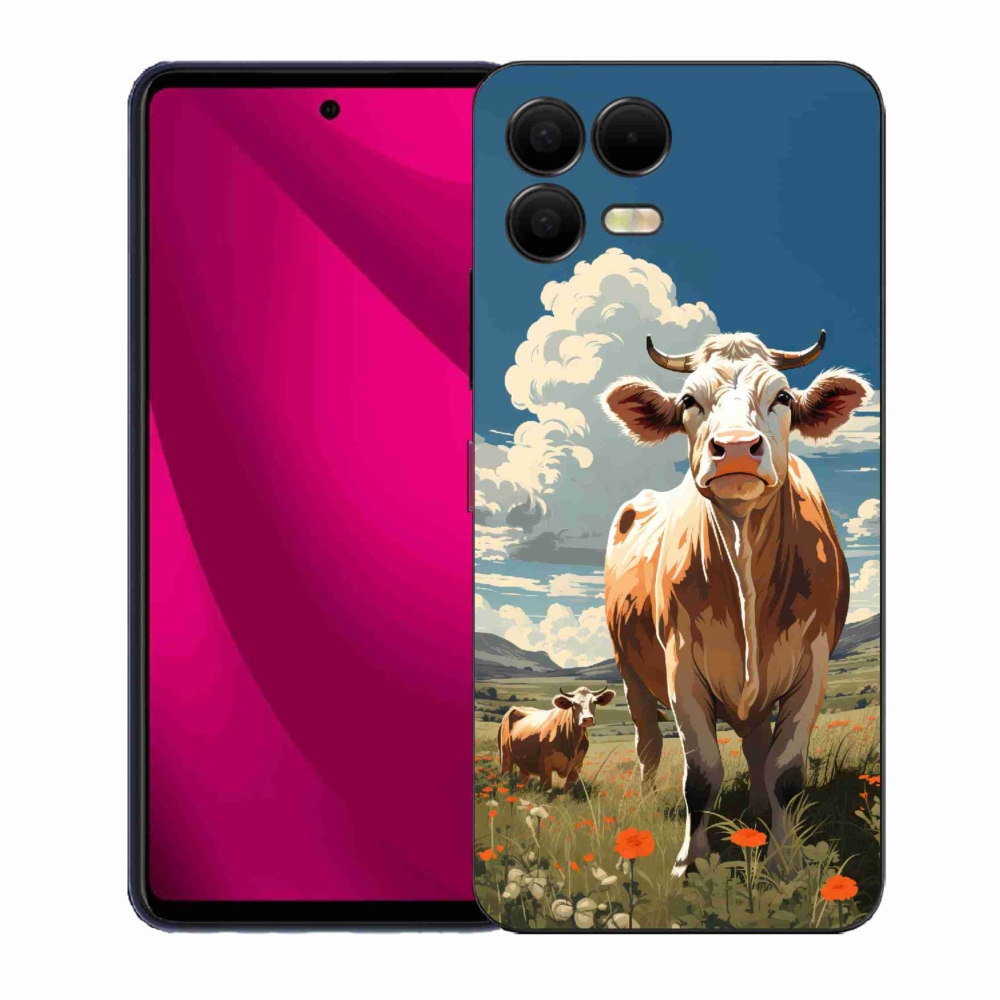 Gélový kryt mmCase na T-Mobile T Phone 3 Pro - kravy na lúke