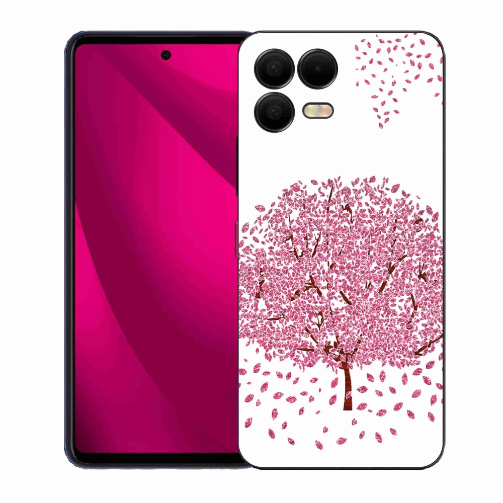 Gélový kryt mmCase na T-Mobile T Phone 3 Pro - kreslený strom s listami