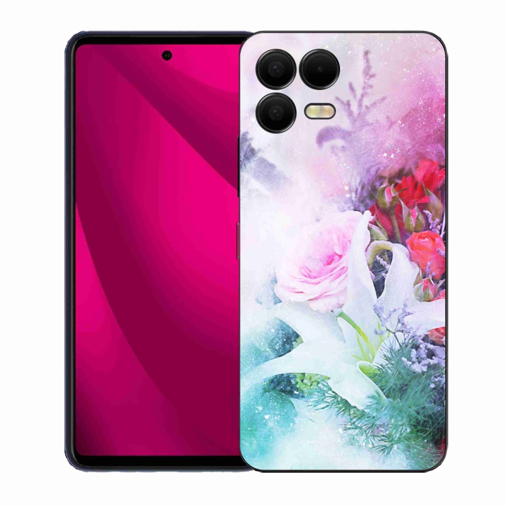 Gélový kryt mmCase na T-Mobile T Phone 3 Pro - kvety 4