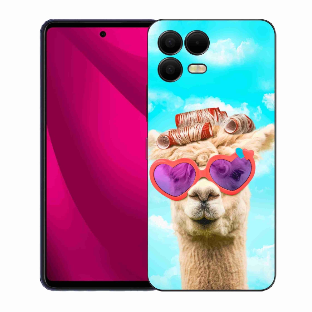 Gélový kryt mmCase na T-Mobile T Phone 3 Pro - lama s okuliarmi