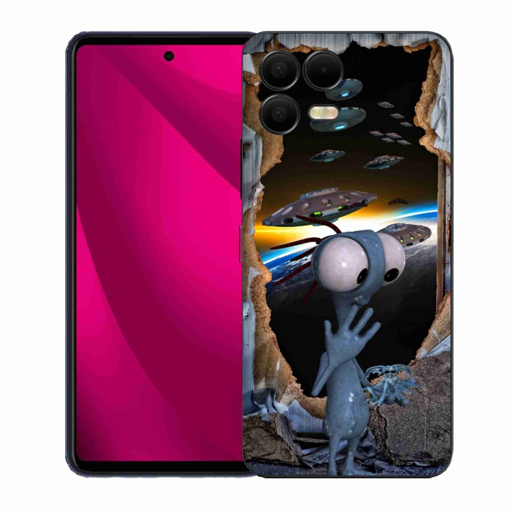 Gélový kryt mmCase na T-Mobile T Phone 3 Pro - mimozemšťan