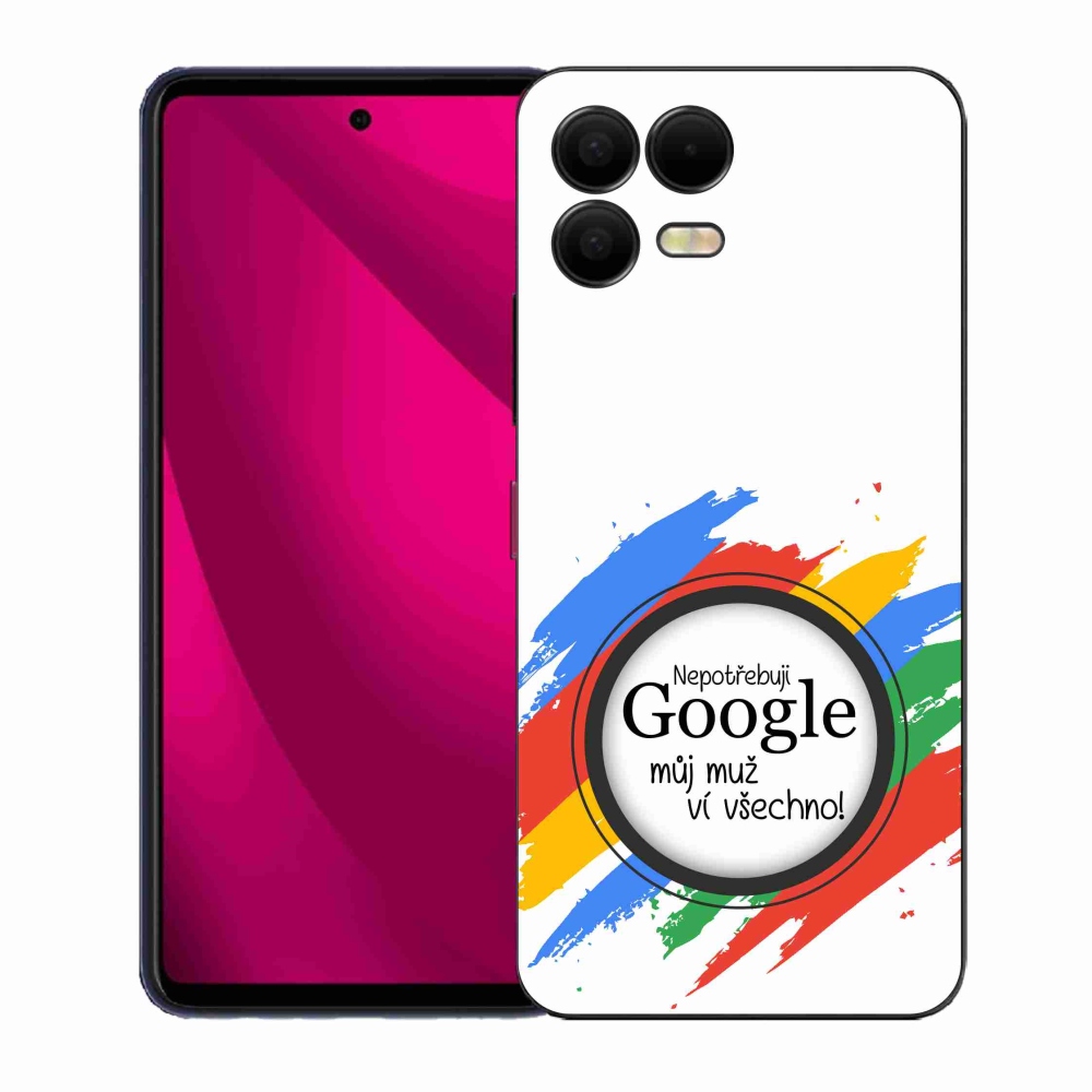 Gélový kryt mmCase na T-Mobile T Phone 3 Pro - muž vie všetko biele pozadie